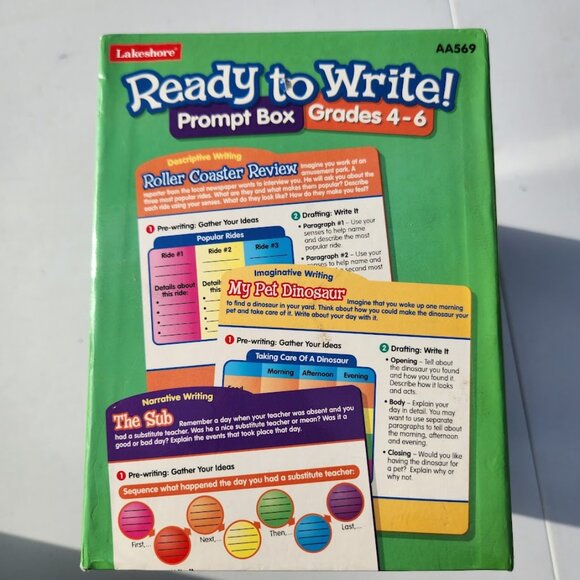 Lakeshore Ready to Write! Prompt Box Grade 4-6 AA569 Writing Prompts School Supp - Picture 6 of 14